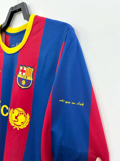 2010/11 Barcelona home long sleeved jersey