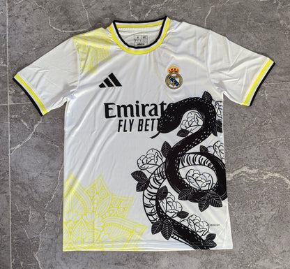 24/25 Real Madrid White Black Snake Special Jersey