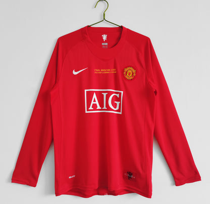 2007/08 Manchester United home long sleeved jersey