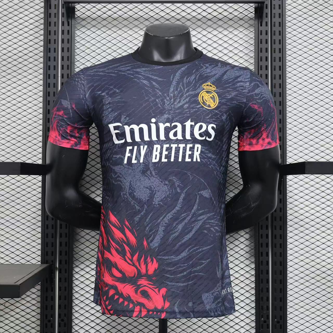 24/25 Real Madrid black and red dragon jersey