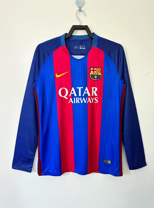 2016/17 Barcelona home long sleeved jersey