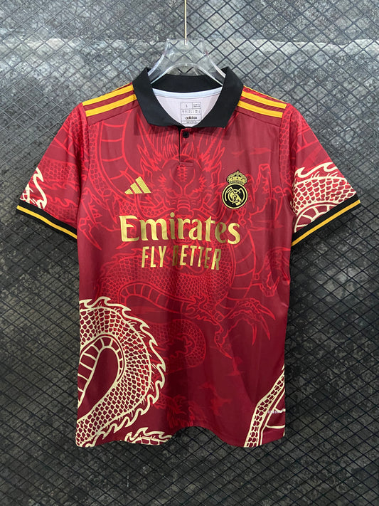 24/25 Real Madrid Dragon Red Polo Shirt